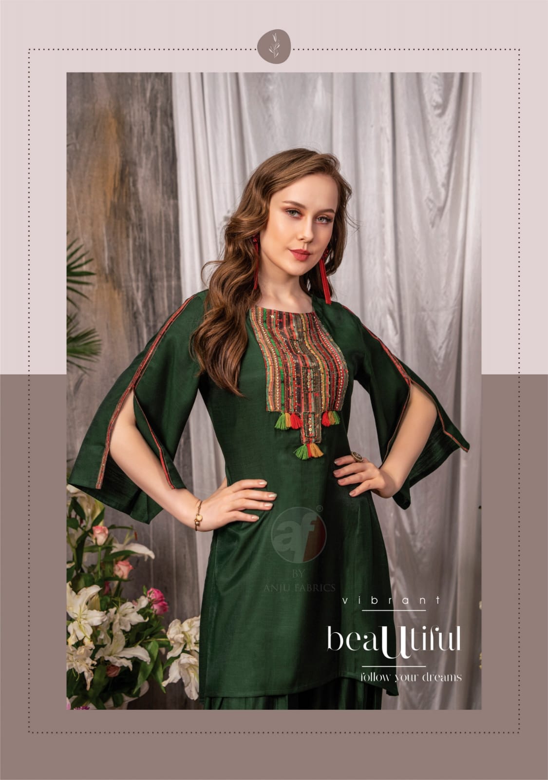 Fusion Vol 3 Afghani Style Kurti With Bottom Catalog